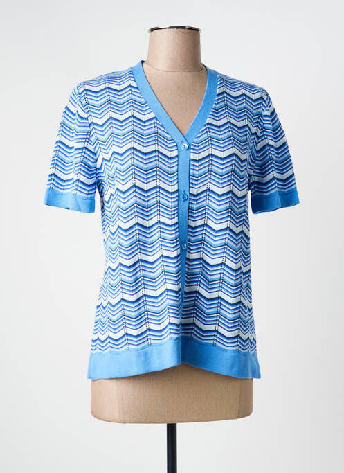 Gilet manches courtes fermeture boutonnée sur le devant bleu THEL ELEGANCE femme