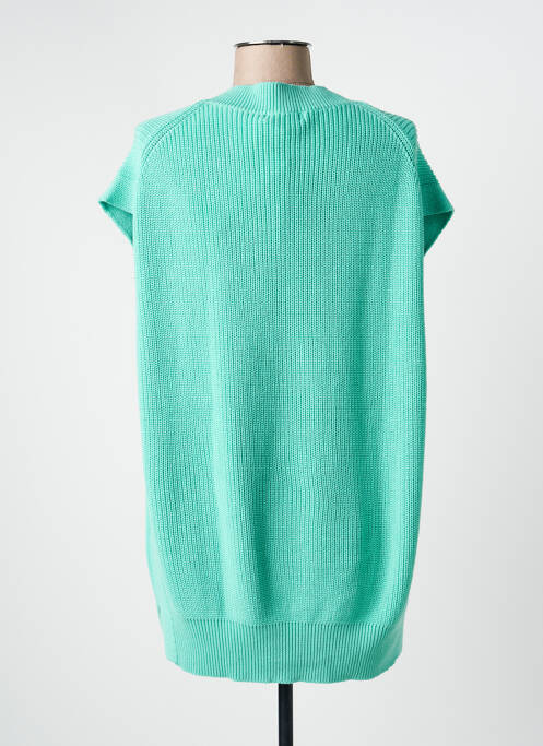 Pull stretch manches courtes vert JOY OF LIFE femme