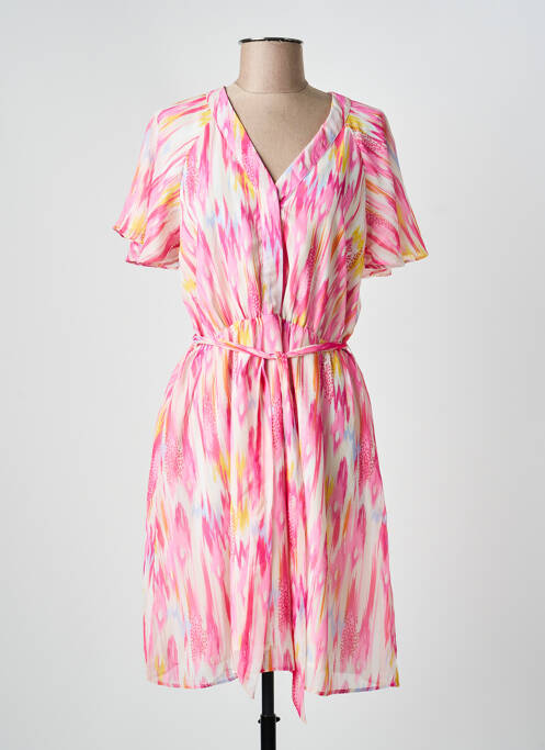 Robe mi-longue rose J&JOY femme