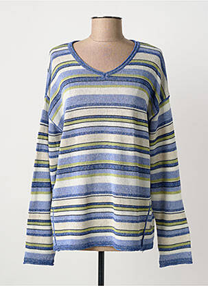 Pull coupe cintrée manches longues bleu JOY OF LIFE femme