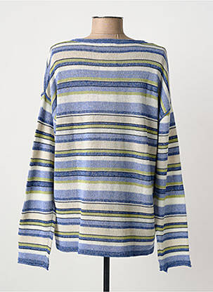 Pull coupe cintrée manches longues bleu JOY OF LIFE femme