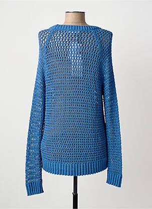 Pull maille ajourée manches longues bleu BARBARA LEBEK femme