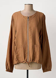 Veste casual col rond marron JOY OF LIFE femme