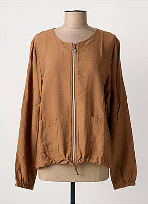 Veste casual col rond marron JOY OF LIFE femme