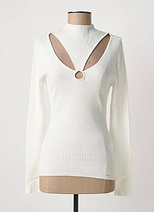 Pull stretch manches longues beige MORGAN femme