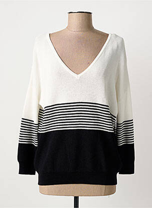 Pull col v manches longues noir MORGAN femme