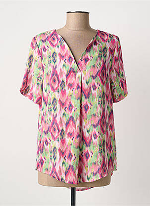 Chemisier manches courtes manches courtes rose HAJO femme