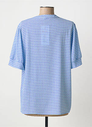 Blouse tissage crêpe manches courtes bleu GRIFFON femme