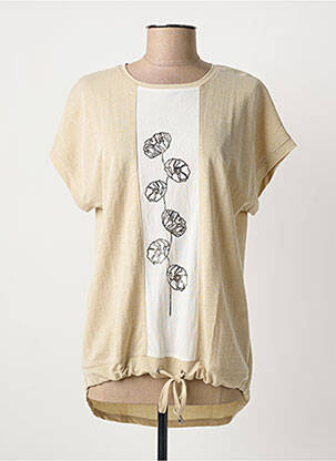 Tunique manches courtes tissage crêpe beige KARIN HERTZ femme