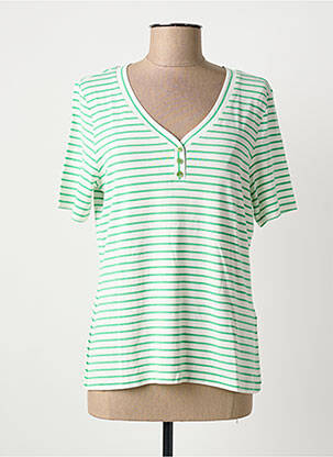 T-shirt manches mi-longues manches courtes vert BARBARA LEBEK femme