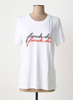 T-shirt sérigraphie avec strass manches courtes blanc JOY OF LIFE femme