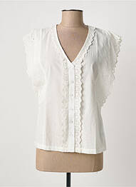 Chemisier manches courtes manches courtes beige ICHI femme