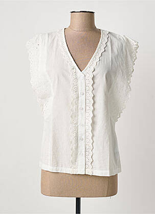 Chemisier manches courtes manches courtes beige ICHI femme