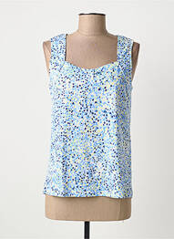 Débardeur stretch sans manche bleu MICHA femme