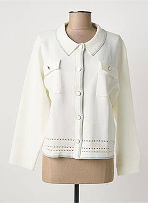 Gilet manches longues stretch blanc CHRISTINE LAURE femme
