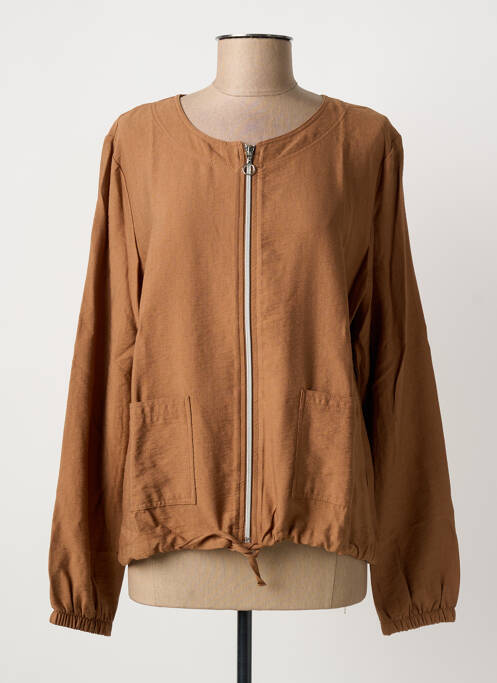 Veste casual col rond marron JOY OF LIFE femme