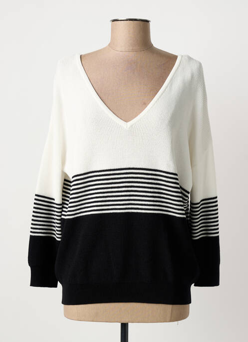 Pull col v manches longues noir MORGAN femme