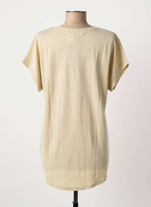 Tunique manches courtes tissage crêpe beige KARIN HERTZ femme