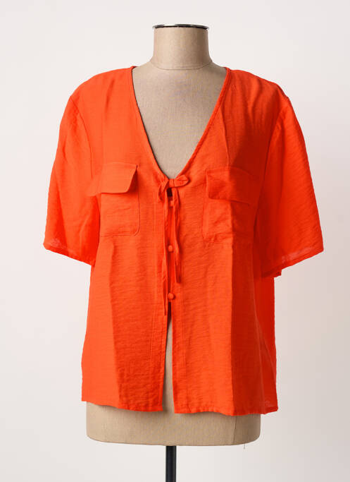 Veste chic tissage crêpe orange ICHI femme