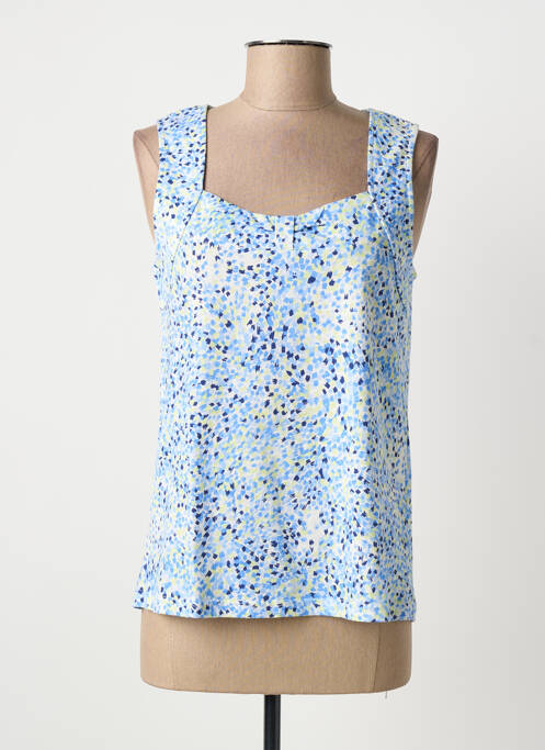 Débardeur stretch sans manche bleu MICHA femme