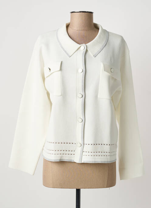 Gilet manches longues stretch blanc CHRISTINE LAURE femme