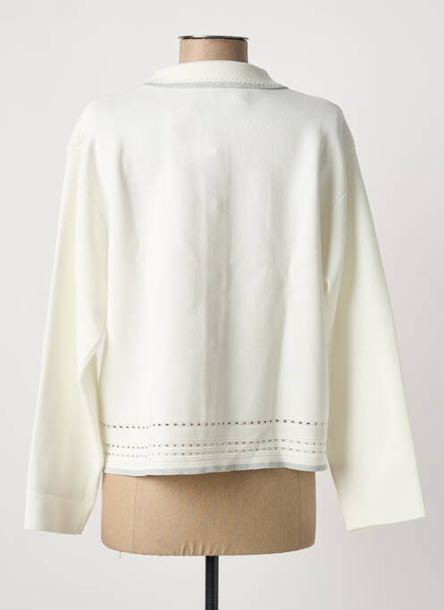Gilet manches longues stretch blanc CHRISTINE LAURE femme
