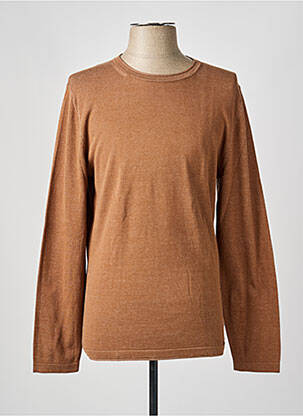 Pull col rond manches longues marron OLYMP homme
