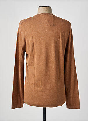 Pull col rond manches longues marron OLYMP homme