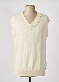 Pull col v manches courtes beige NO EXCESS homme