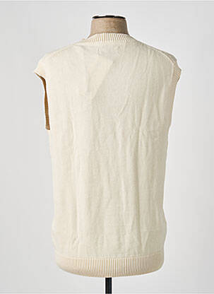 Pull maille fine manches courtes beige NO EXCESS homme