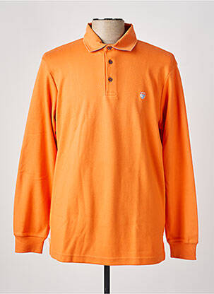 Polo manches longues manches longues orange ETHNIC BLUE homme
