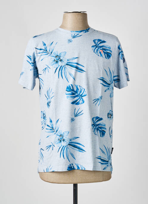T-shirt coupe cintrée manches courtes bleu J&JOY homme