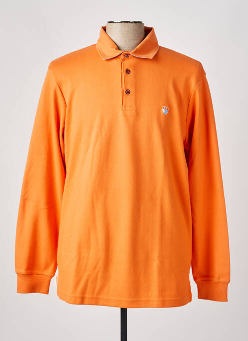 Polo manches longues manches longues orange ETHNIC BLUE homme
