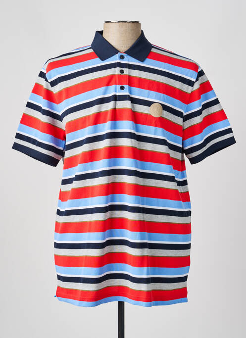 Polo imprimé rayures manches courtes rouge OLYMP homme