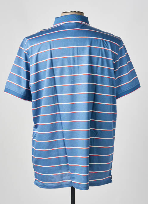 Polo imprimé rayures manches courtes bleu OLYMP homme