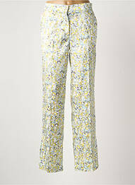 Pantalon droit fermeture zippée sous rabat boutonné jaune LCDN femme