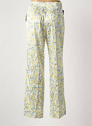 Pantalon droit fermeture zippée sous rabat boutonné jaune LCDN femme