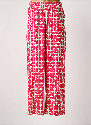 Pantalon droit taille élastique rouge ICHI femme