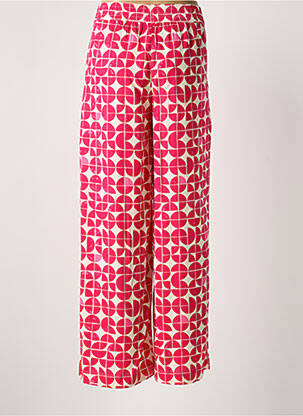 Pantalon droit taille élastique rouge ICHI femme