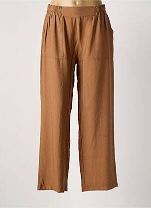 Pantalon droit taille élastique marron HAJO femme