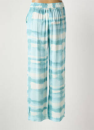 Pantalon droit taille élastique bleu ICHI femme