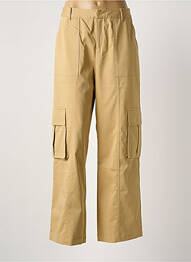 Pantalon cargo taille élastique beige ICHI femme