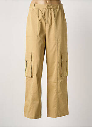 Pantalon cargo taille élastique beige ICHI femme