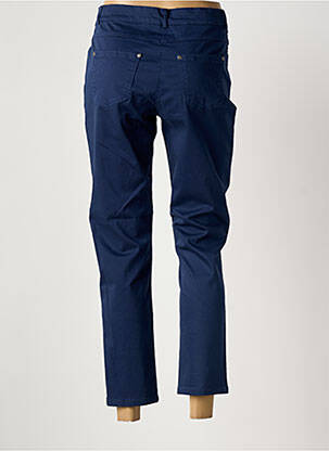 Pantalon 7/8 fermeture zippée sous rabat boutonné bleu MERI & ESCA femme