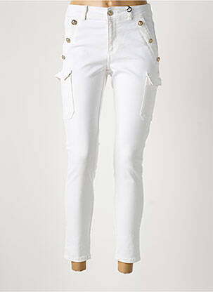 Pantalon slim poches blanc MORGAN femme