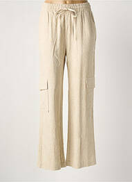 Pantalon droit taille élastique beige ICHI femme