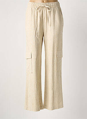 Pantalon droit taille élastique beige ICHI femme