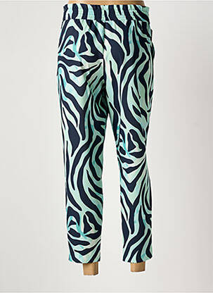 Pantalon 7/8 fermeture zippée sous rabat boutonné bleu LCDN femme