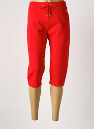 Pantacourt taille élastique rouge HAJO femme