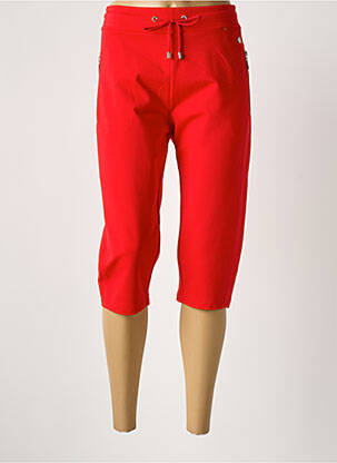 Pantacourt taille élastique rouge HAJO femme